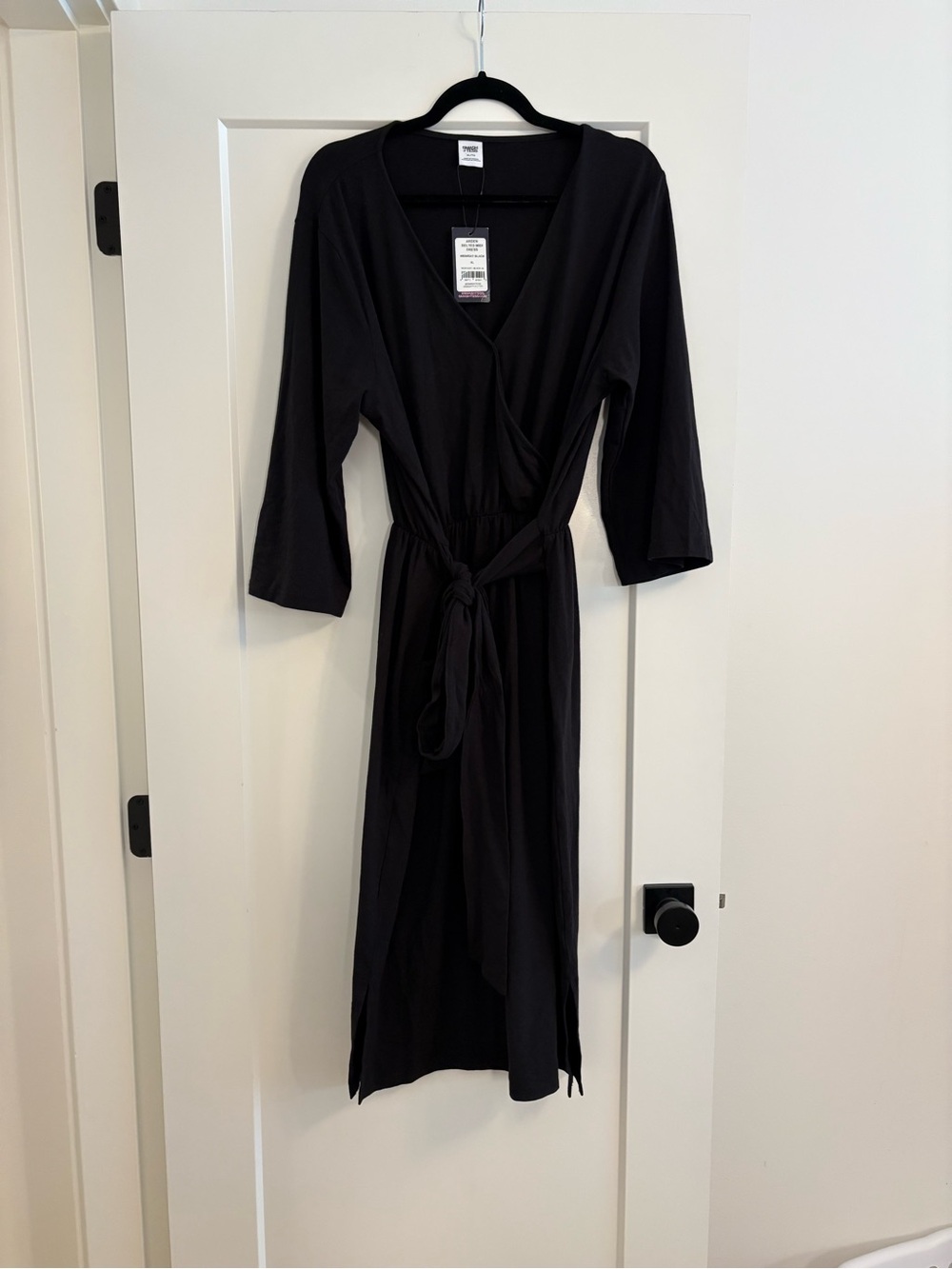 Smash + Tess Black Midi Wrap Dress